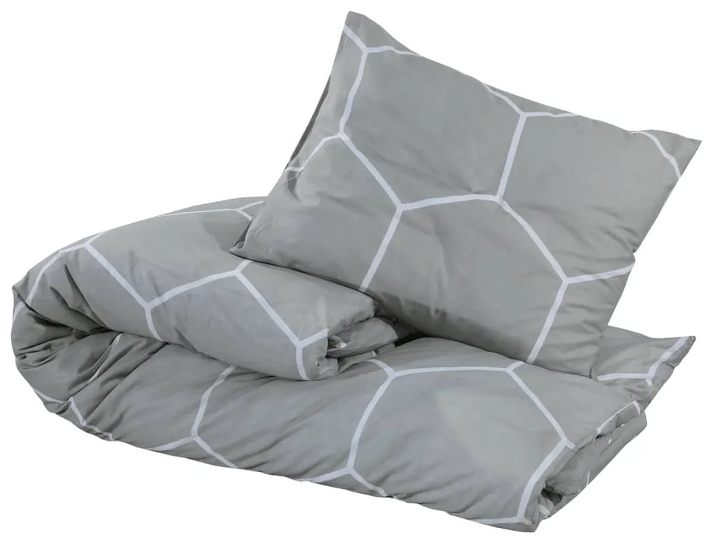 vidaXL Σετ Παπλωματοθήκης Γκρι 220 x 240 εκ. Βαμβακερό