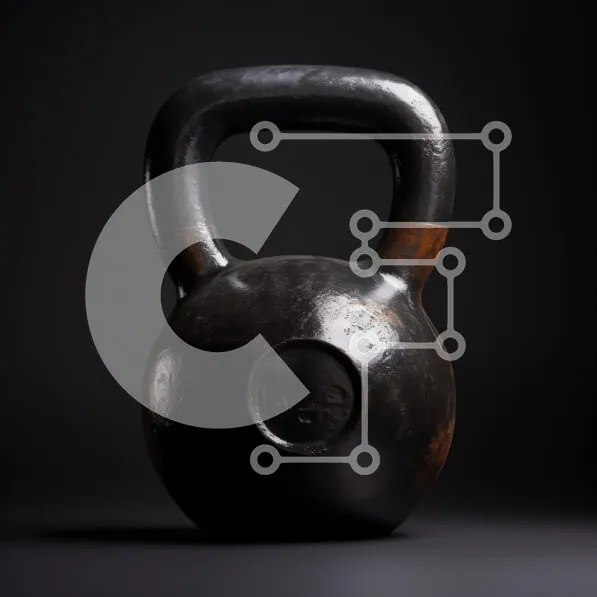 Intra Συλλεκτικό Ξύλινο Παζλ Plywood  4mm - Μαύρο Kettlebell σε σκούρο φόντο Σε Ξύλινο Κουτί - Διαστάσεις: 10x10 cm – 25 κομμάτια