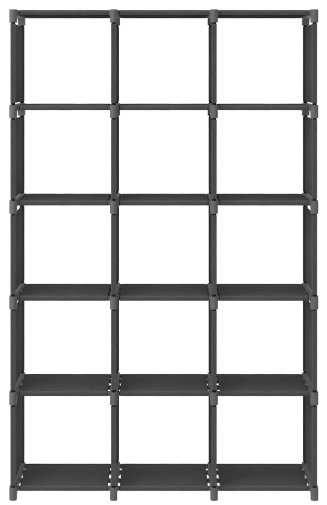 vidaXL Ραφιέρα με 15 Κύβους & Κουτιά Γκρι 103x30x175,5 εκ. Υφασμάτινη