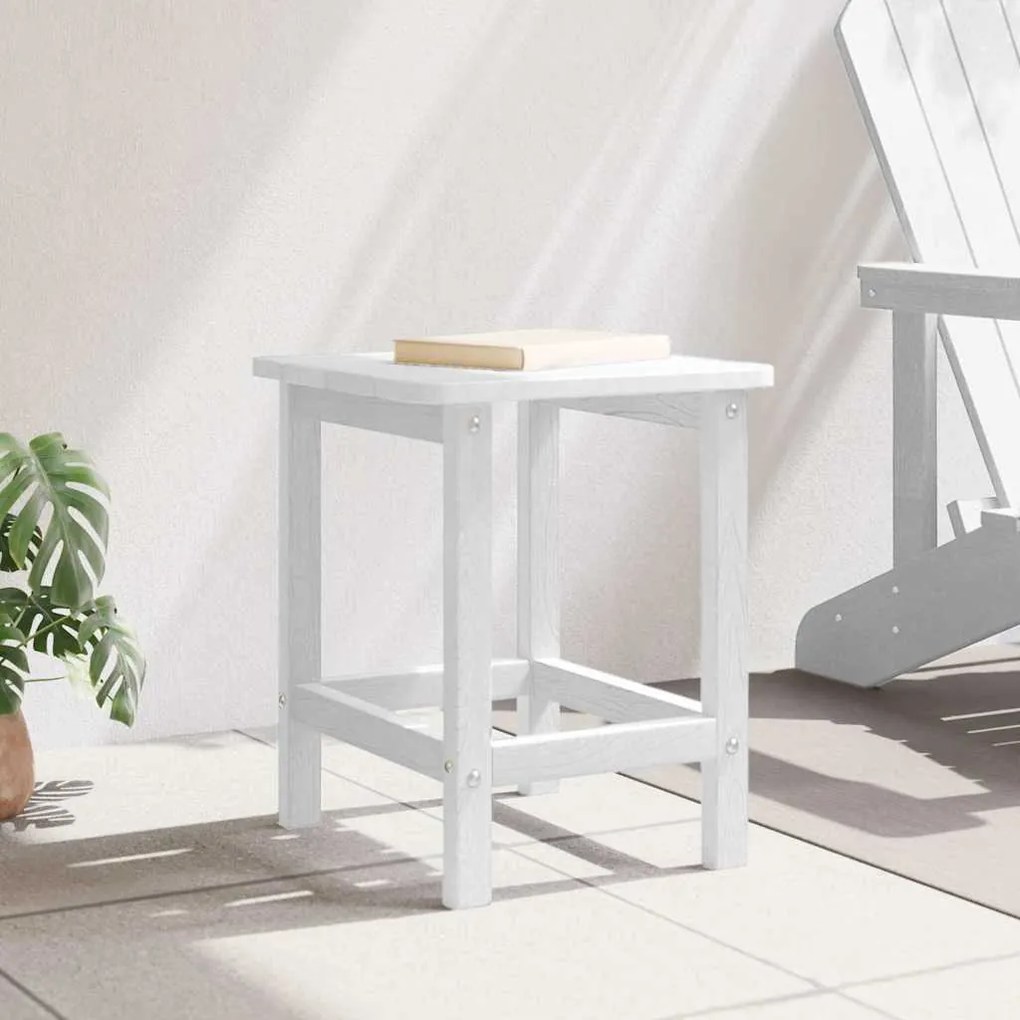 vidaXL Πλευρικό Τραπέζι Adirondack Λευκό 38x38x45 εκ. από HDPE