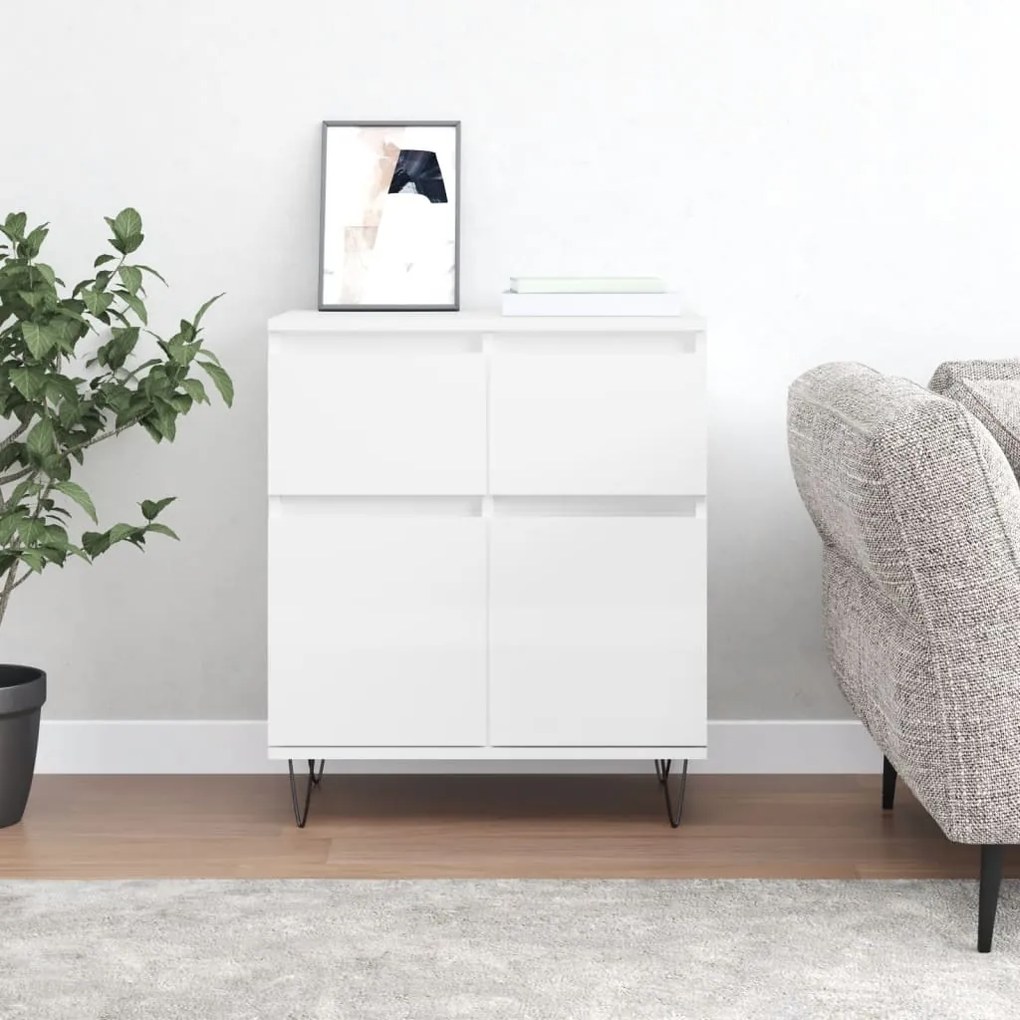 vidaXL Ντουλάπι Γυαλιστερό Λευκό 60x35x70 εκ. από Επεξεργασμένο Ξύλο