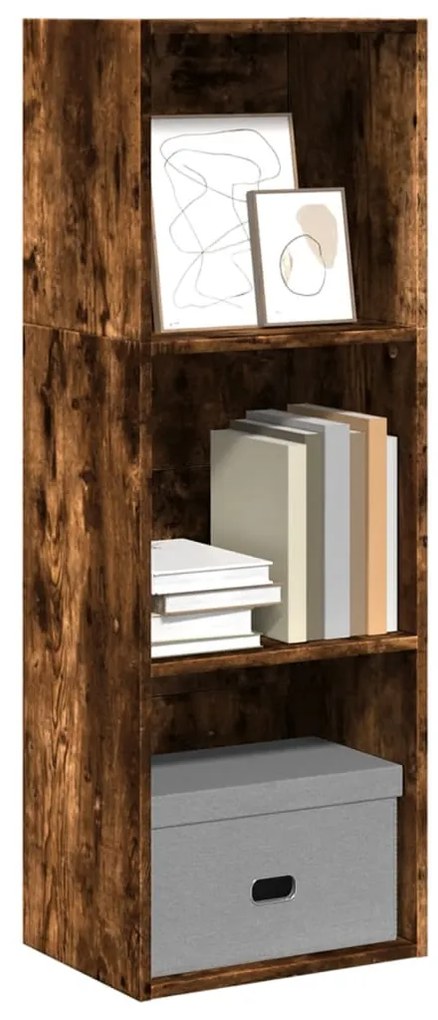 Βιβλιοθήκη Καπνιστή Δρυς 40x30x114 εκ. από Επεξεργασμένο Ξύλο