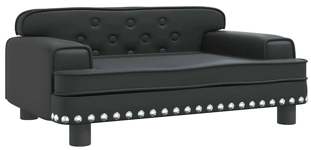 vidaXL Κρεβάτι Σκύλου Μαύρο 70 x 45 x 30 εκ. από Συνθετικό Δέρμα