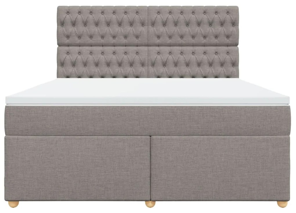 Κρεβάτι Boxspring με Στρώμα Taupe 180x200 εκ. Υφασμάτινο - Μπεζ-Γκρι