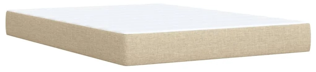 Κρεβάτι Boxspring με Στρώμα Κρεμ 160x200 εκ. Υφασμάτινο - Κρεμ