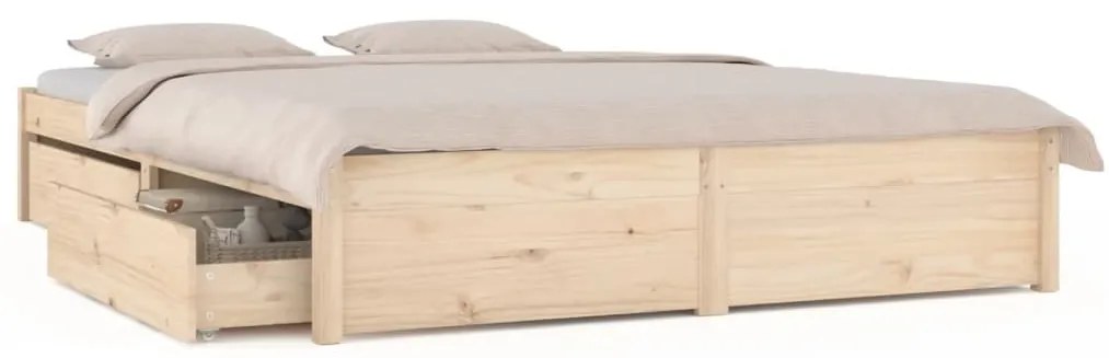 vidaXL Πλαίσιο Κρεβατιού 150 x 200 εκ. Μασίφ Ξύλο King Size