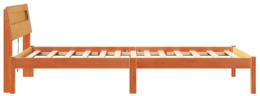 vidaXL Σκελετός Κρεβατιού Καφέ κεριού 100 x 200 cm Μασίφ ξύλο πεύκου