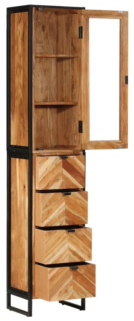 vidaXL Ντουλάπι Μπάνιου 40x27x190 εκ. Σίδηρο και Μασίφ Ξύλο Ακακίας