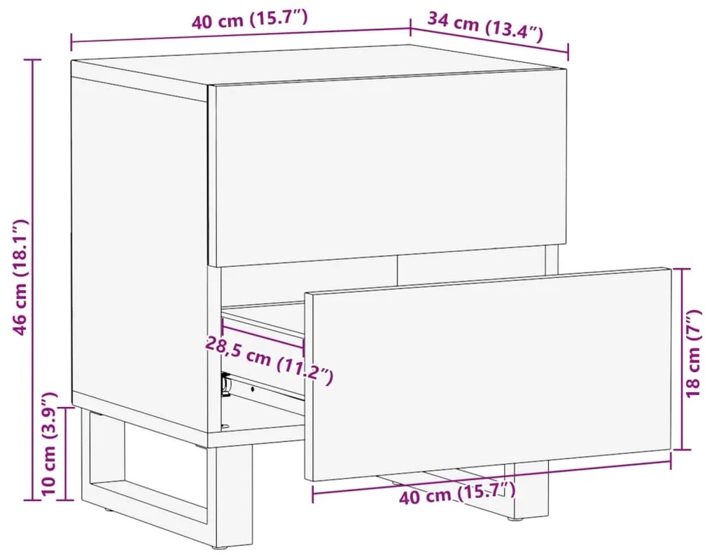 ΚΟΜΟΔΙΝΑ 2 ΤΕΜ. 40 X 34 X 46 ΕΚ. ΑΠΟ ΜΑΣΙΦ ΑΝΑΚΥΚΛΩΜΕΝΟ ΞΥΛΟ 377435