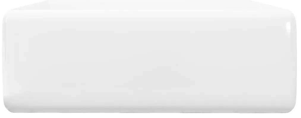 Νιπτήρας Τετράγωνος με Οπή Υπερχείλισης/Βρύσης 41 x 41 εκ. Κεραμικός