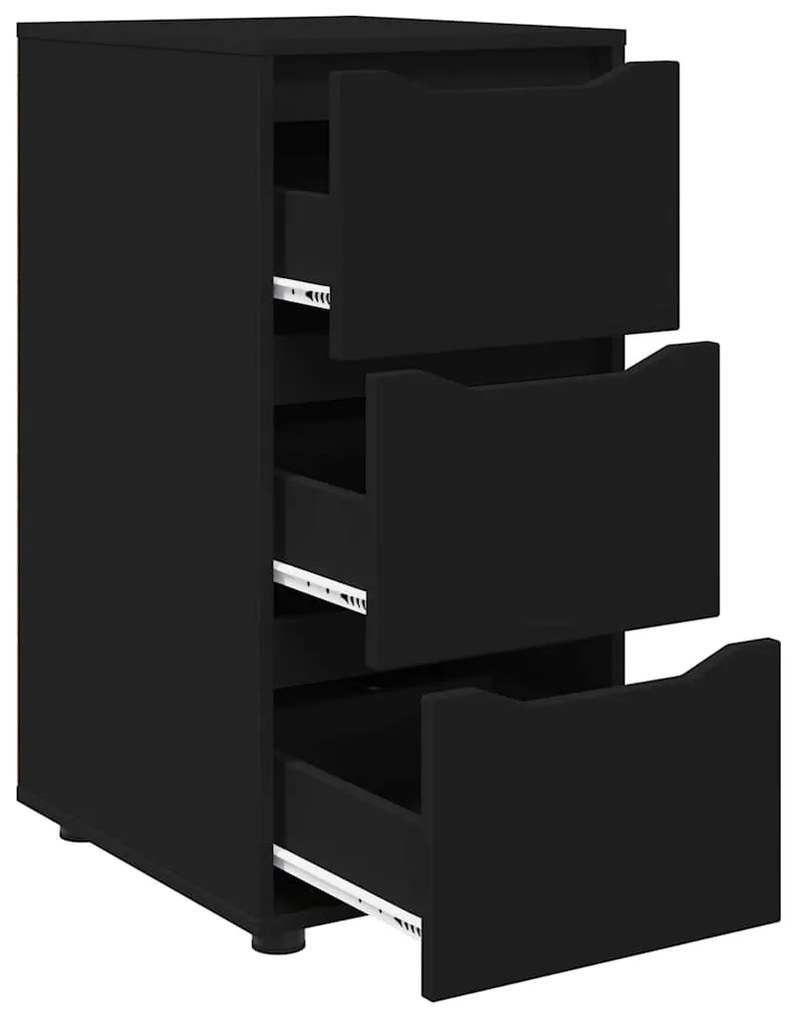 vidaXL Ντουλάπι αποθήκευσης Μαύρο 40 x 48 x 81 εκ Επεξεργασμένο ξύλο