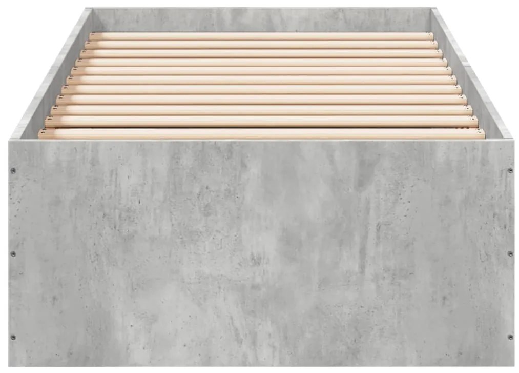 vidaXL Πλαίσιο Κρεβατιού Γκρι Σκυροδέματος 90 x 190 εκ. Επεξεργ. Ξύλο