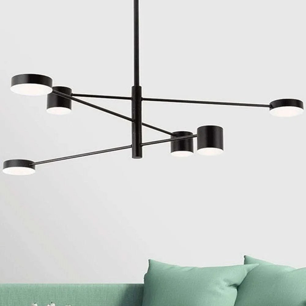 Φωτιστικό Οροφής Emma/6N 1928 Φ80x65/96cm 36W Black Sikrea Metal,Acrylic