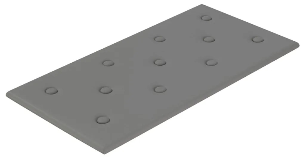 vidaXL Πάνελ Τοίχου 12 τεμ. Γκρι 60 x 30 εκ. 2,16 μ² Συνθετικό Δέρμα