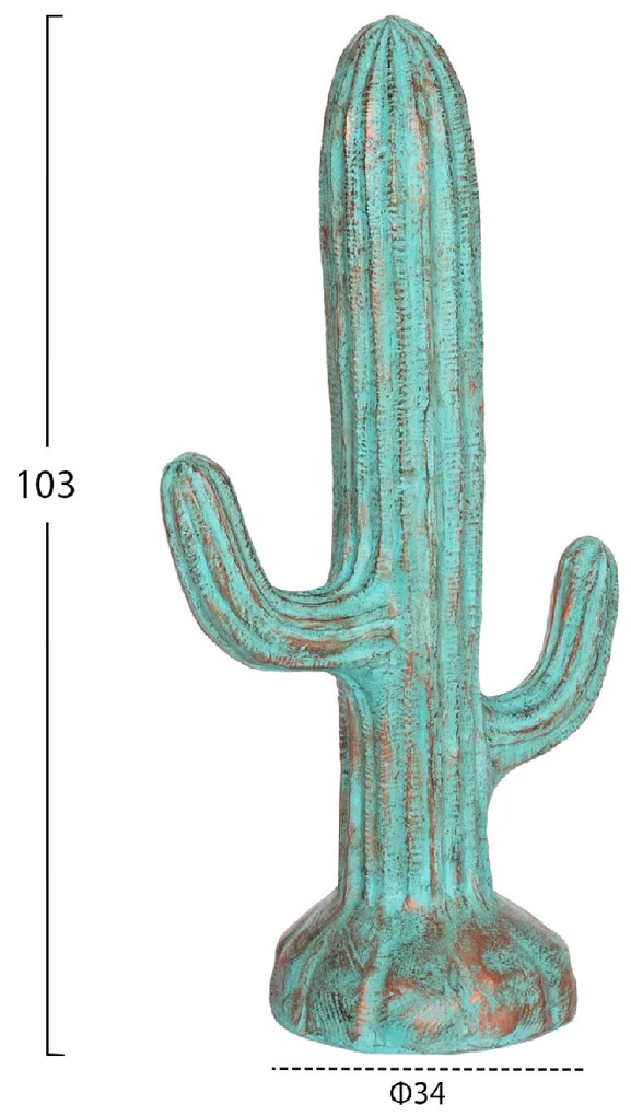 ΔΙΑΚΟΣΜΗΤΙΚΟΣ ΚΑΚΤΟΣ ΔΑΠΕΔΟΥ CACTUS HM4386.03M ΓΥΨΟΣ ΣΕ ΤΙΡΚΟΥΑΖ 54x34x103Υεκ.