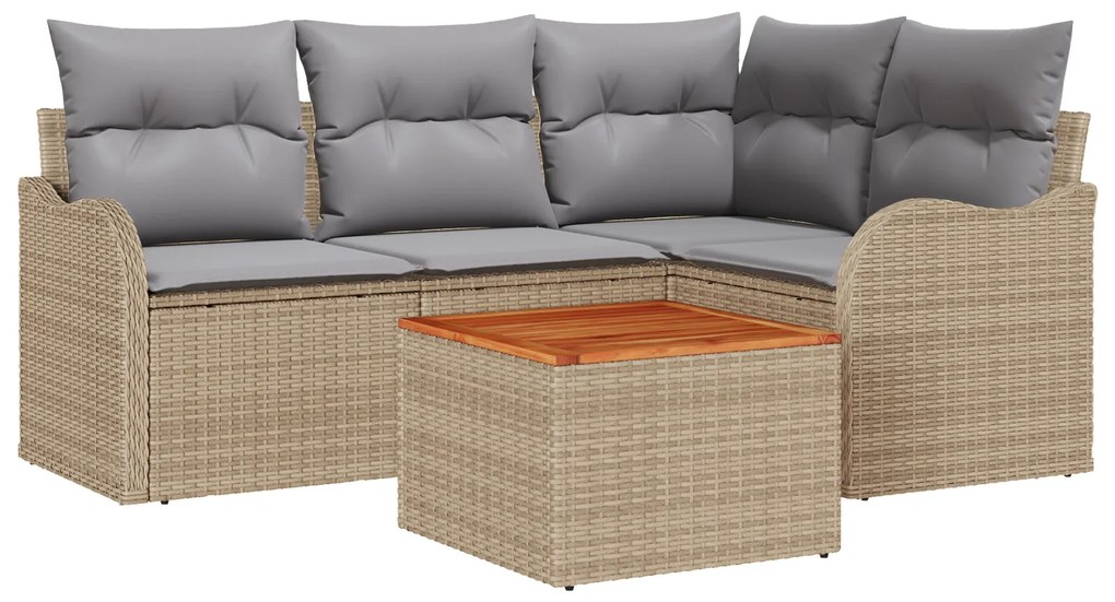 vidaXL Σετ Καναπέδων Κήπου 5 pcs Beige, ανοιχτό γκρι