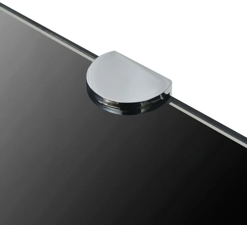 vidaXL Ράφια Γωνία 2 τεμ Μαύρα 35x35 εκ Γυάλινα + Στηρίγματα Χρωμίου