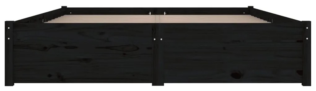 vidaXL Πλαίσιο Κρεβατιού Με Συρτάρια Μαύρο 140 x 190 εκ.