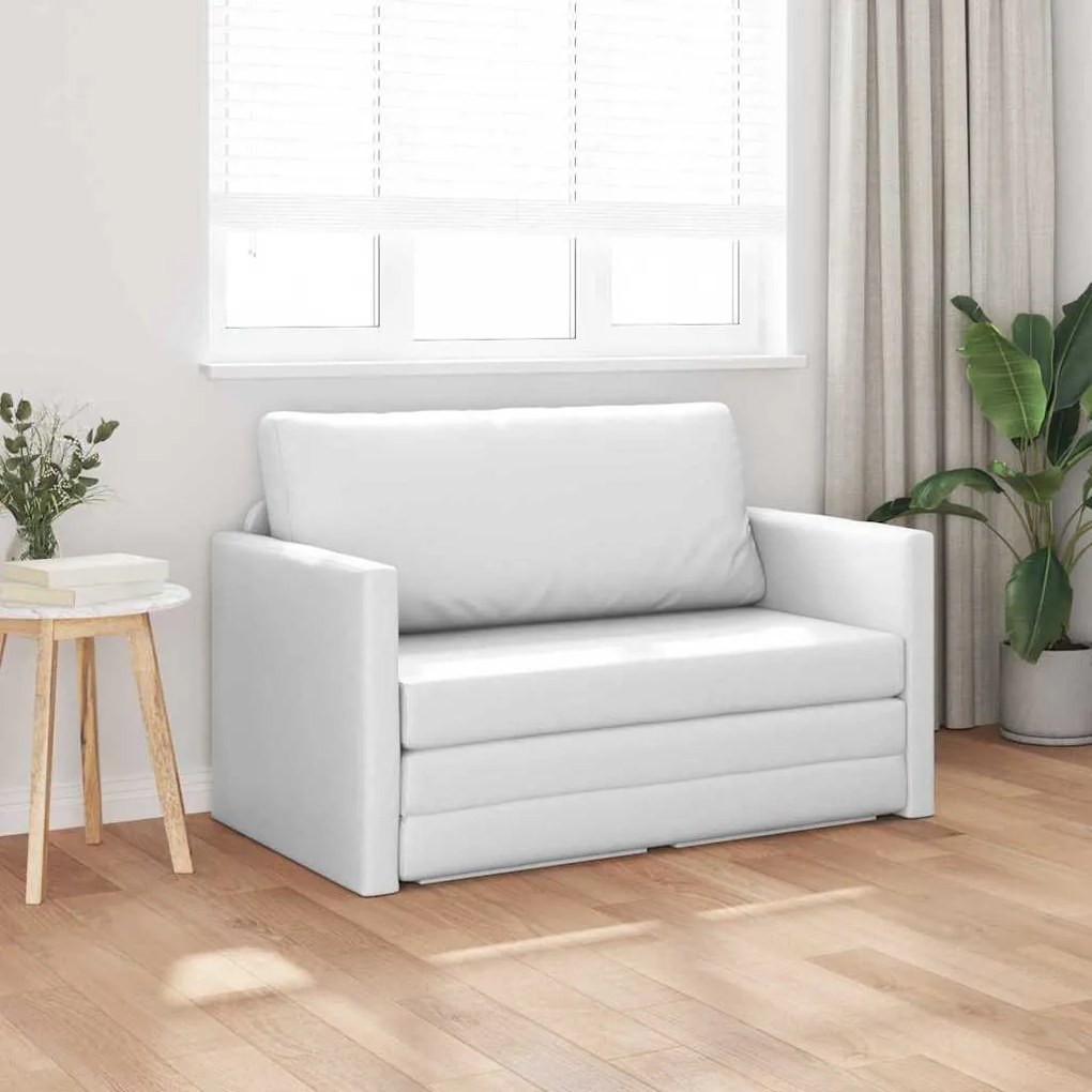 vidaXL Κρεβάτι καναπές Λευκό 124 x 71 x 78 εκ Δερματίνη