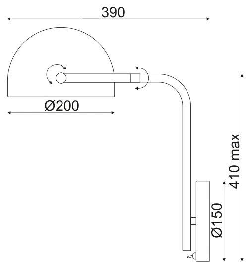 ΕΠΙΤΟΙΧΟ ΦΩΤΙΣΤΙΚΟ 1ΧΕ27 ΜΕΤΑΛΛΙΚΟ 25Χ30ΧΗ42CM OCEANUS - ML306061W - ML306061W