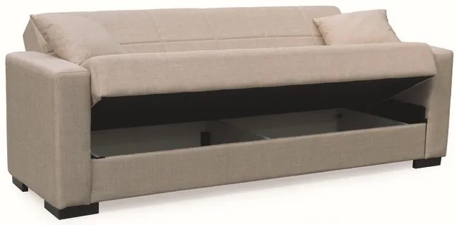 ROVER LIGHT BROWN ΥΦΑΣΜΑ 3ΘΕΣΙΟΣ ΚΑΝΑΠΕΣ/ΚΡΕΒΑΤΙ ΜΕ ΑΠΟΘ.ΧΩΡΟ 210X80εκ.