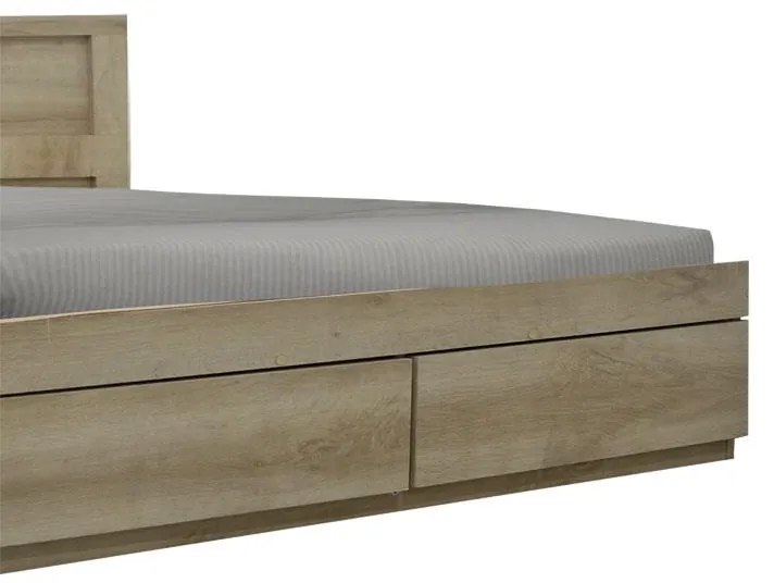 Κρεβάτι ημίδιπλο Nalos με συρτάρι castillo-oak 140x200εκ 145x205x80 εκ.