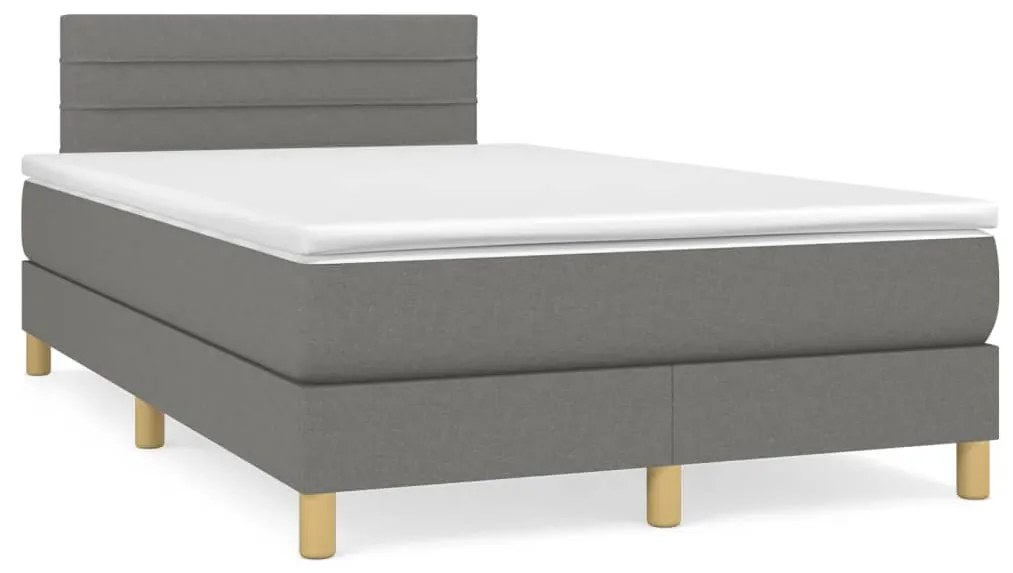 ΚΡΕΒΑΤΙ BOXSPRING ΜΕ ΣΤΡΩΜΑ ΣΚΟΥΡΟ ΓΚΡΙ 120X200 ΕΚ. ΥΦΑΣΜΑΤΙΝΟ 3140682