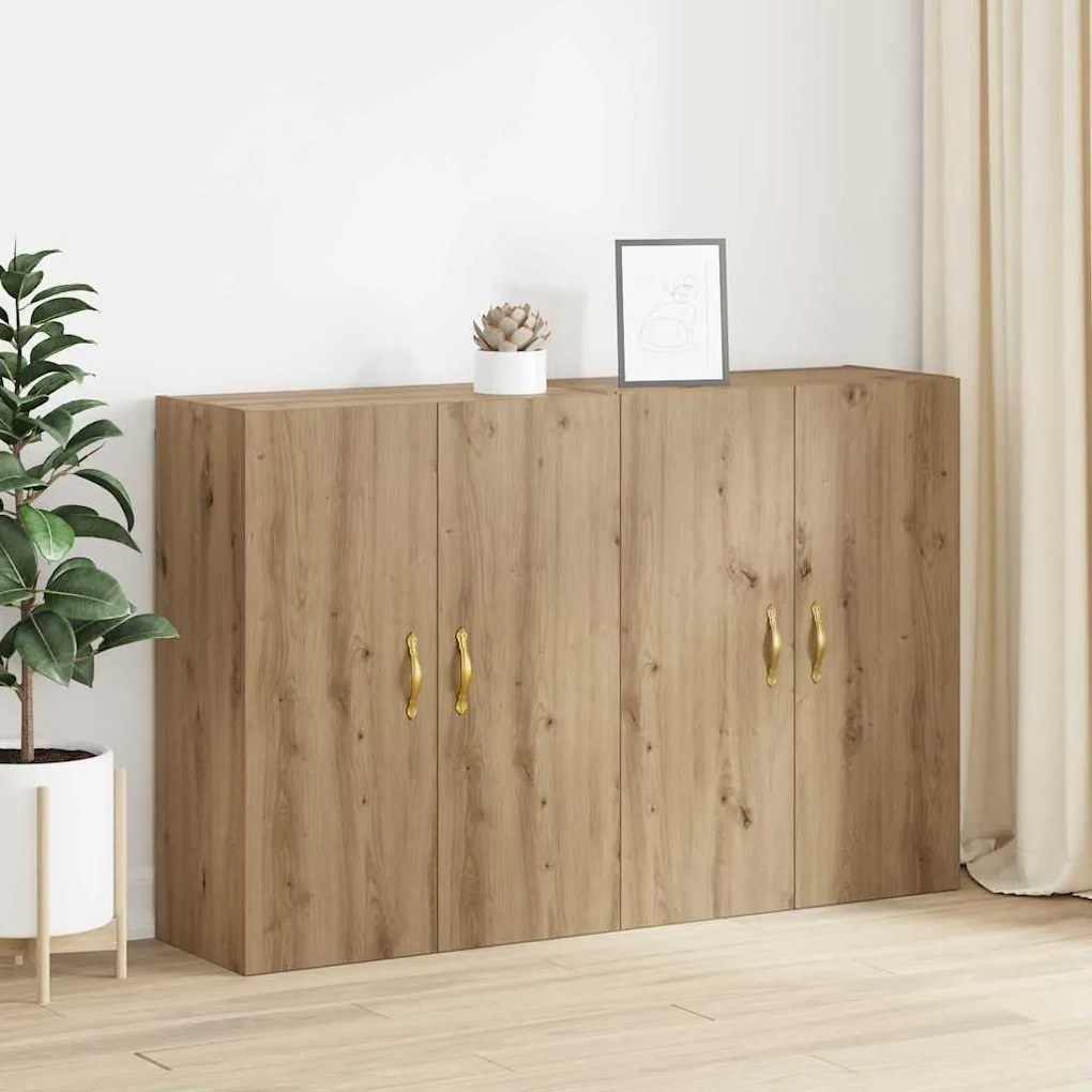 vidaXL Ντουλάπια Τοίχου 2 pcs artisan δρυς 69.5 x 34 x 90 εκ.