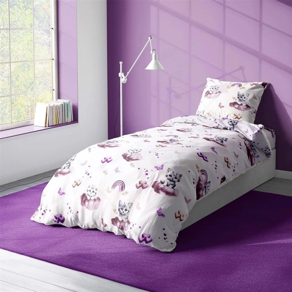 Πάπλωμα Παιδικό Kitten 561 Mauve DimCol Single 160x240cm Βαμβάκι-Πολυέστερ