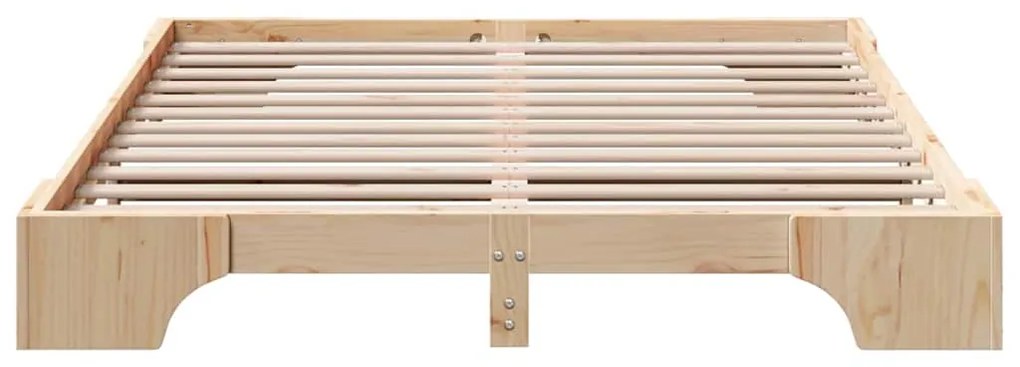 vidaXL Σκελετός Κρεβατιού Φυσικό 140 x 200 cm Στερεά ξυλεία πεύκου