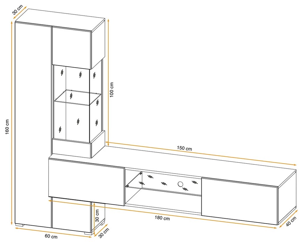 Swap XIX Σύνθεση Καφέ δρυς 280x180x40