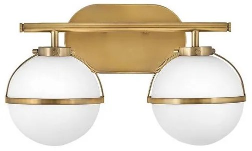 Απλίκα Φωτιστικό Μπάνιου 2xE14  Οπάλ Γυαλί  IP44 Hollis Elstead Lighting HK-HOLLIS2-O-HB-BATH Ορείχαλκος