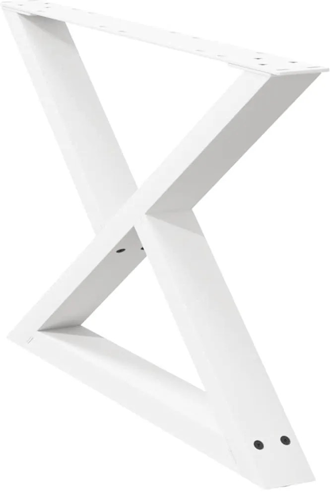 vidaXL Πόδια Τραπεζιού Σαλονιού 2 τεμ. Λευκά 70x(42-43,3) εκ. Ατσάλι