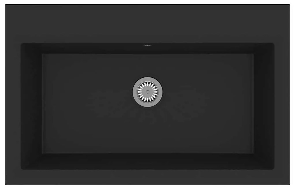 vidaXL Σιντρινο κουζίνας Μαύρο 79 x 50 x 31 εκ. Γρανίτης