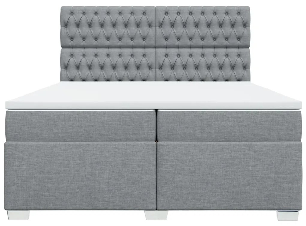 ΚΡΕΒΑΤΙ BOXSPRING ΜΕ ΣΤΡΩΜΑ ΑΝΟΙΧΤΟ ΓΚΡΙ 200X200 ΕΚ. ΥΦΑΣΜΑΤΙΝΟ 3292902