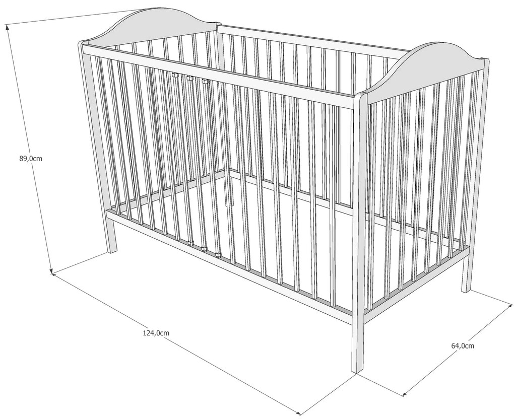 Βρεφικό Κρεβάτι Basic  Natural  60x120cm  BC10091 BabyCute