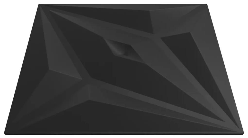 vidaXL Πάνελ Τοίχου 12 τεμ. Μαύρα Σχέδιο Αστέρι 50x50 εκ. 3 μ² XPS