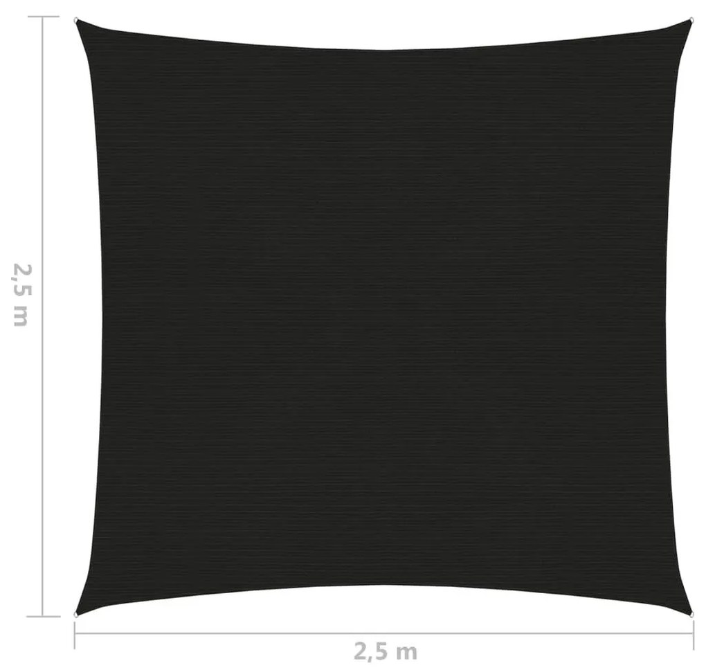 Πανί Σκίασης Μαύρο 2,5 x 2,5 μ. από HDPE 160 γρ./μ² - Μαύρο