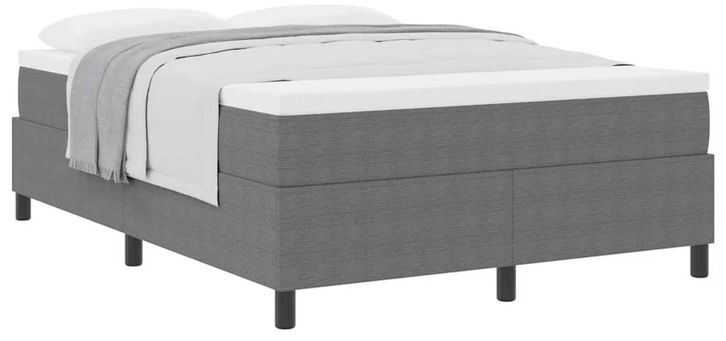 vidaXL Κρεβάτι με ελατήρια Απαλό Γκρι,Λευκό 203 x 140 x 60 εκ Βελούδο
