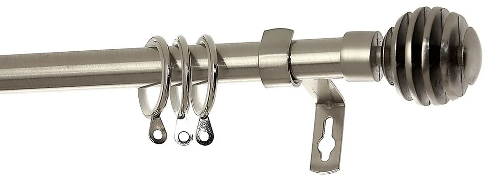 Κουρτινόξυλο Φ19mm Μονό Επεκτεινόμενο 120-210cm Με Άκρα Grace Chrome Brushed 599211