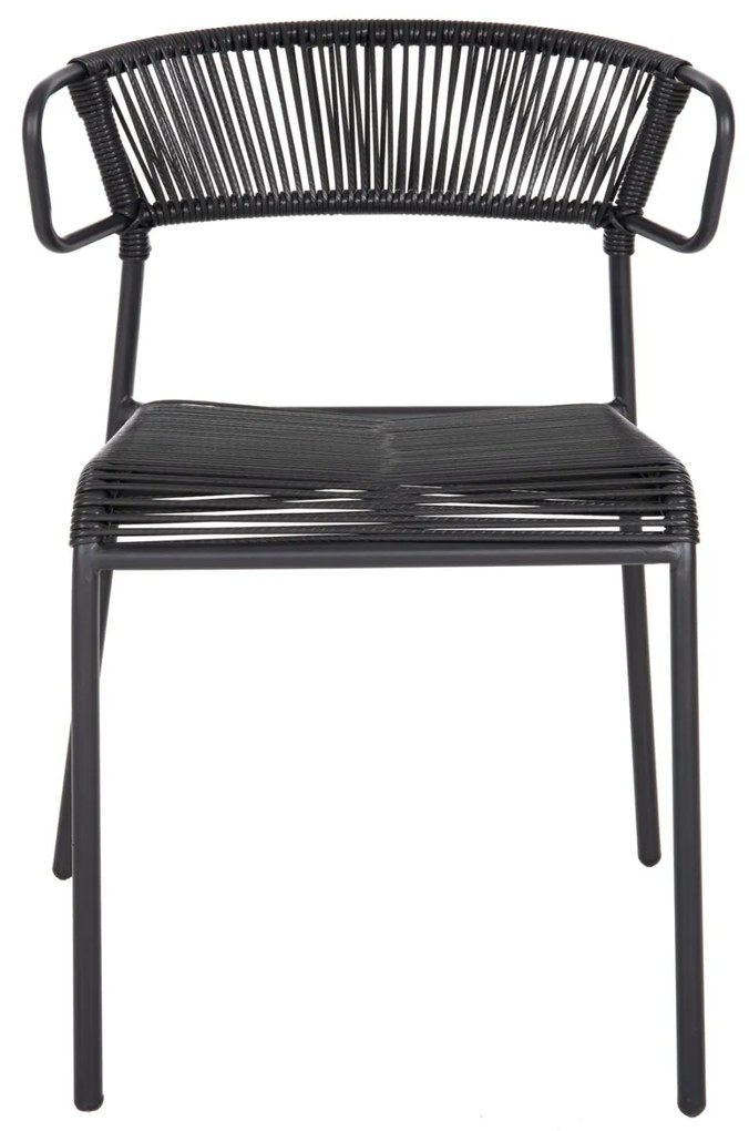 Καρέκλα SUKI C6053.02 με Μέταλλο και Συνθετικό Rattan Μαύρο 54x62x80Υεκ 54x62x80 εκ.