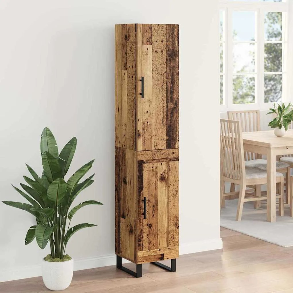 vidaXL Highboard Παλιό Ξύλο 34,5 x 34 x 180 εκ. Επεξεργασμένο ξύλο
