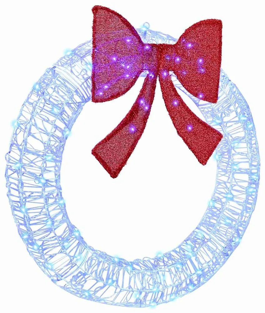 vidaXL Στεφάνι με φώτα λωρίδας LED Μπλε 90 cm Ακρυλικό