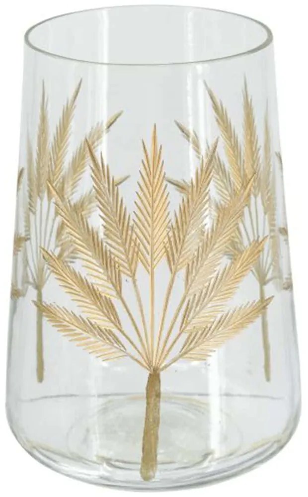 Διακοσμητικό Βάζο Aphelios 77970-DS 12x12x17,5cm Clear-Gold Artekko Γυαλί