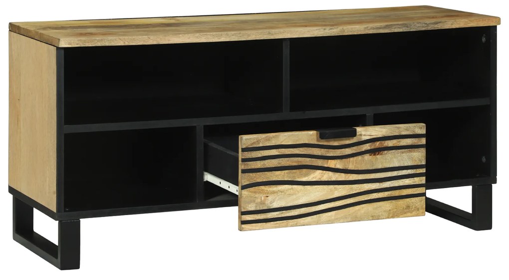 vidaXL Ντουλάπα τηλεόρασης - 100 x 33.5 x 46 εκ., φτιαγμένη από μασίφ ξύλο μάνγκο.