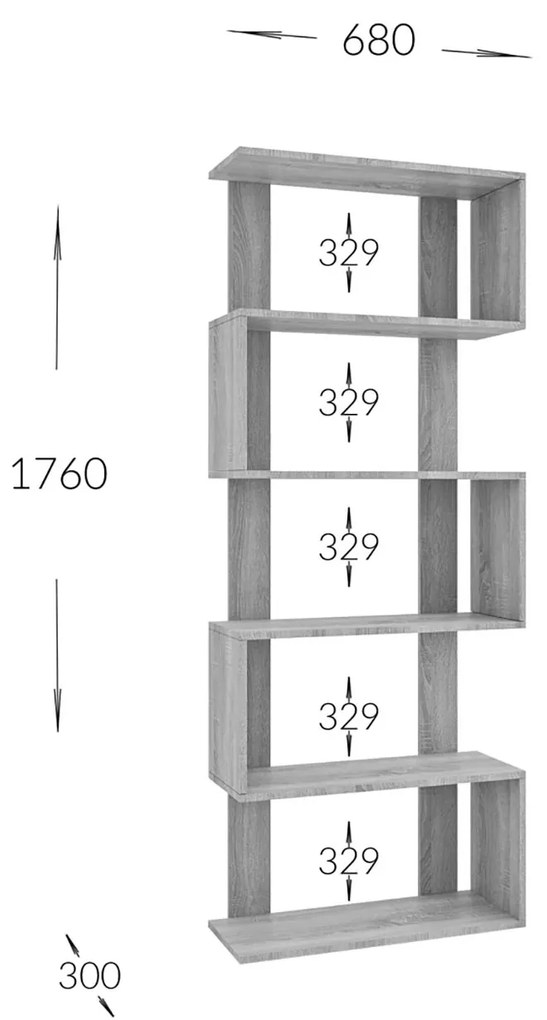 ΒΙΒΛΙΟΘΗΚΗ REGAL 68X30X176CM ΛΕΥΚΟ