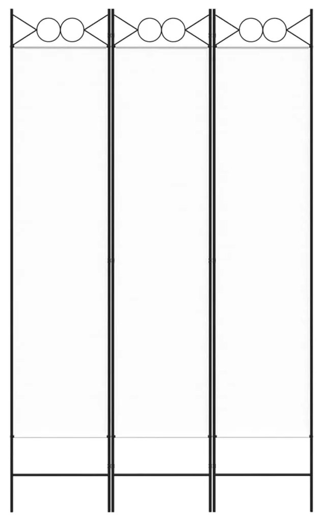 vidaXL Διαχωριστικό Δωματίου με 3 Πάνελ Λευκό 120 x 200 εκ. Υφασμάτινο