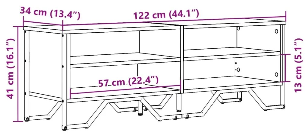 ΈΠΙΠΛΟ ΤΗΛΕΟΡΑΣΗΣ ΜΑΥΡΟ 122 X 34 X 41 ΕΚ. ΕΠΕΞΕΡΓΑΣΜΕΝΟ ΞΥΛΟ 848569