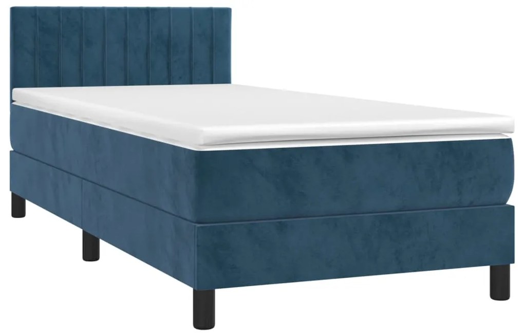 ΚΡΕΒΑΤΙ BOXSPRING ΜΕ ΣΤΡΩΜΑ ΣΚΟΥΡΟ ΜΠΛΕ 100X200 ΕΚ. ΒΕΛΟΥΔΙΝΟ 3141411