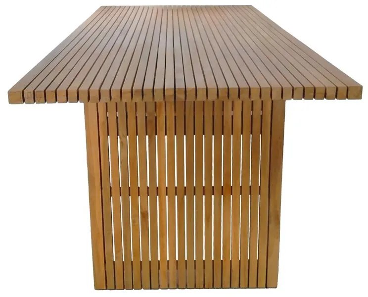 Τραπέζι Zibra teak ξύλο σε φυσική απόχρωση 220x100x75εκ 220x100x75 εκ.